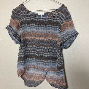Sheer patterned short sleepover top